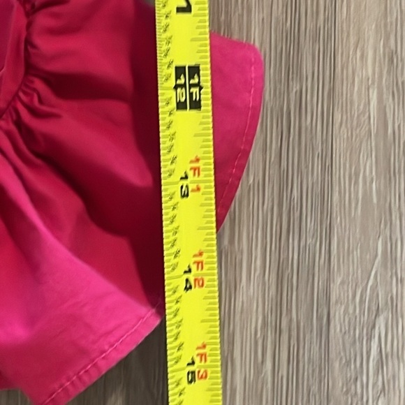 Express Women’s Peplum Top Small Hot Pink Cross Front Smock Back Balloon Sleeve - Picture 14 of 14